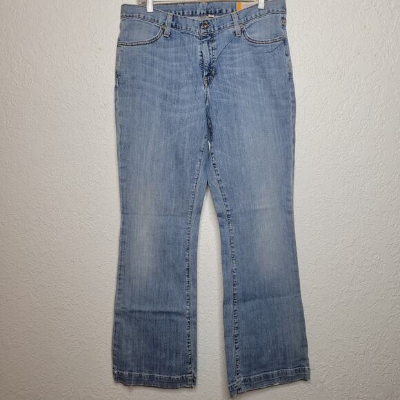 GAP 1969 Womens Long & Lean 54023 Stretch Flare Mid-Rise Light Denim Jeans✨️12R - Picture 3 of 12